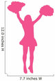 Hot-pink Pom Poms Cheerleader Wall Decal