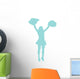 Blue Pom Poms Cheerleader Wall Decal