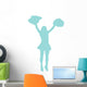 Blue Pom Poms Cheerleader Wall Decal