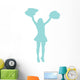 Blue Pom Poms Cheerleader Wall Decal