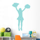 Blue Pom Poms Cheerleader Wall Decal