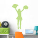 Green Pom Poms Cheerleader Wall Decal