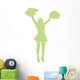 Green Pom Poms Cheerleader Wall Decal