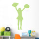 Green Pom Poms Cheerleader Wall Decal