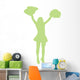 Green Pom Poms Cheerleader Wall Decal