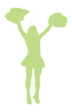 Green Pom Poms Cheerleader Wall Decal