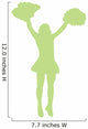 Green Pom Poms Cheerleader Wall Decal