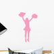 Pink Pom Poms Cheerleader Wall Decal
