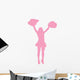 Pink Pom Poms Cheerleader Wall Decal