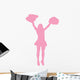 Pink Pom Poms Cheerleader Wall Decal