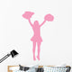 Pink Pom Poms Cheerleader Wall Decal