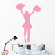 Pink Pom Poms Cheerleader Wall Decal