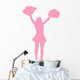 Pink Pom Poms Cheerleader Wall Decal