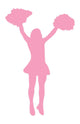 Pink Pom Poms Cheerleader Wall Decal
