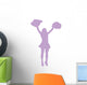 Purple Pom Poms Cheerleader Wall Decal