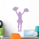 Purple Pom Poms Cheerleader Wall Decal