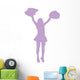 Purple Pom Poms Cheerleader Wall Decal