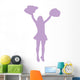 Purple Pom Poms Cheerleader Wall Decal