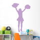 Purple Pom Poms Cheerleader Wall Decal