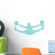 Blue Jumping Splits Cheer Wall Decal