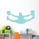 Blue Jumping Splits Cheer Wall Decal