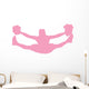 Pink Jumping Splits Cheer Wall Decal