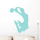 Cheer Silhouette Light Blue Wall Decal