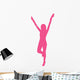 Cheer Silhouette Hot Pink Wall Decal
