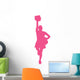 Hot Pink Poms Cheerleader Wall Decal