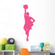 Hot Pink Poms Cheerleader Wall Decal