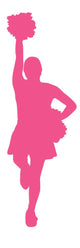 Hot Pink Poms Cheerleader Wall Decal