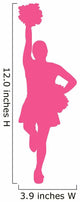 Hot Pink Poms Cheerleader Wall Decal