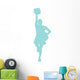 Blue Poms Cheerleader Wall Decal
