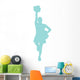 Blue Poms Cheerleader Wall Decal