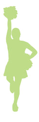 Lime Green Poms Cheerleader Wall Decal