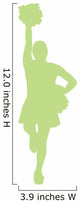 Lime Green Poms Cheerleader Wall Decal