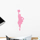 Pink Poms Cheerleader Wall Decal