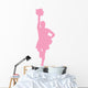 Pink Poms Cheerleader Wall Decal