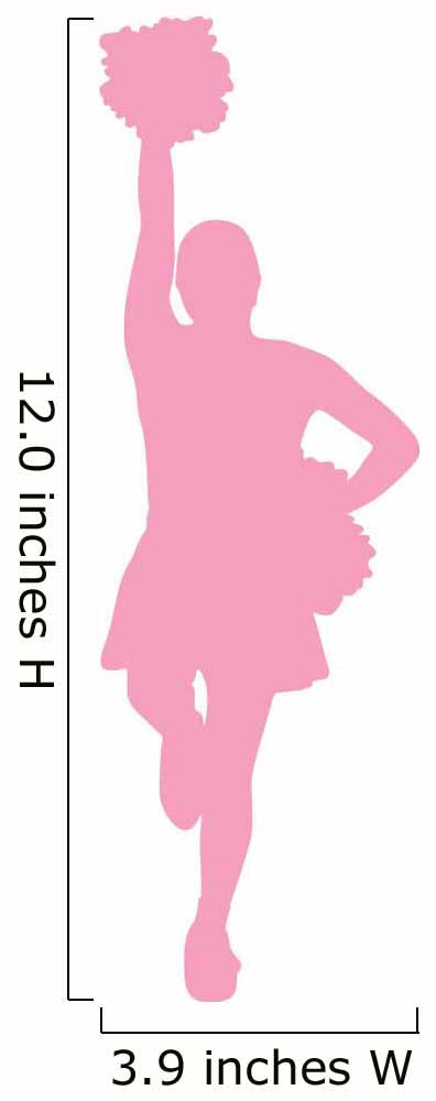 Pink Poms Cheerleader Wall Decal