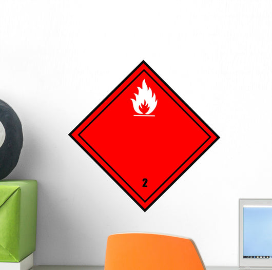Chemical Sign Flammable Red Wall Decal