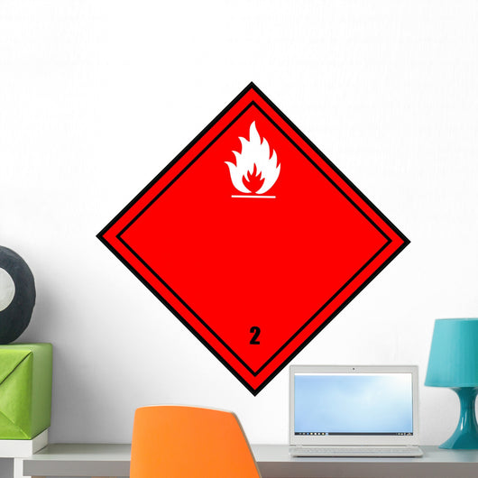 Chemical Sign Flammable Red Wall Decal
