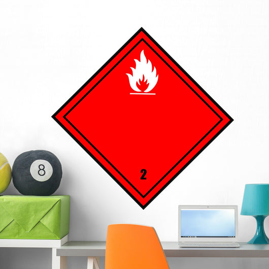 Chemical Sign Flammable Red Wall Decal