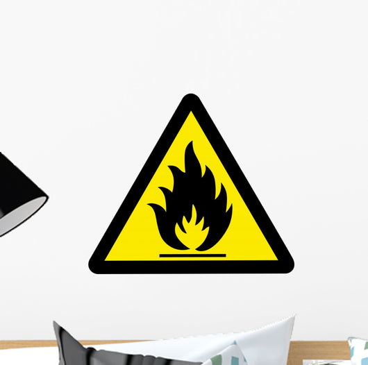 Chemical Sign Flammable Triangle Wall Decal