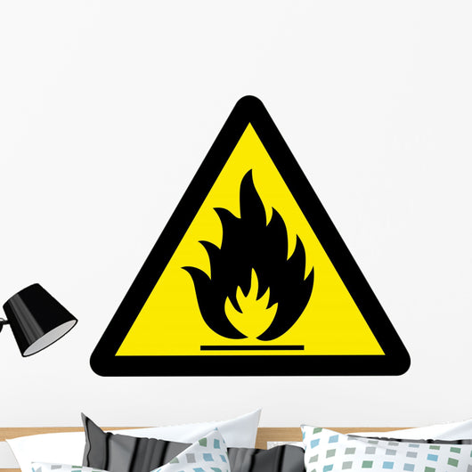Chemical Sign Flammable Triangle Wall Decal
