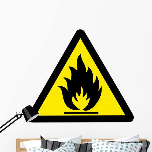 Chemical Sign Flammable Triangle Wall Decal