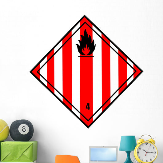 Chemical Sign - Spontaneous Combustion Diamond Striped Wall Decal
