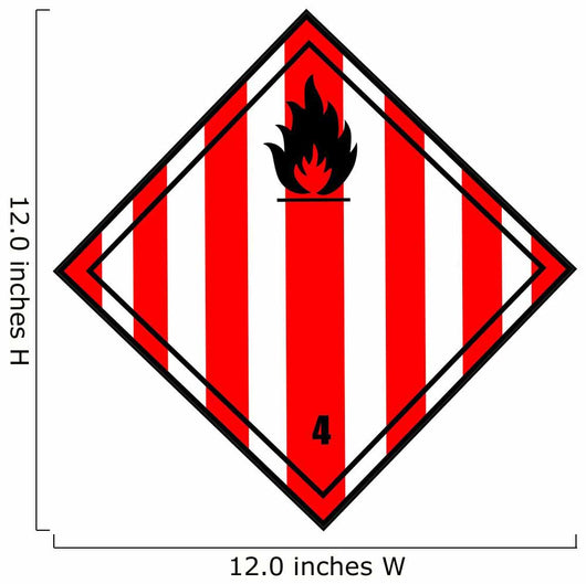 Chemical Sign - Spontaneous Combustion Diamond Striped Wall Decal