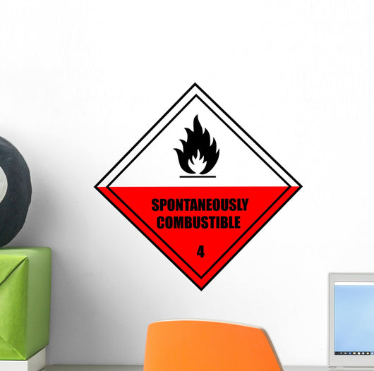 Chemical Sign - Spontaneous Combustion Diamond Wall Decal