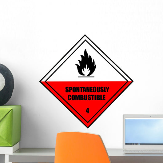 Chemical Sign - Spontaneous Combustion Diamond Wall Decal