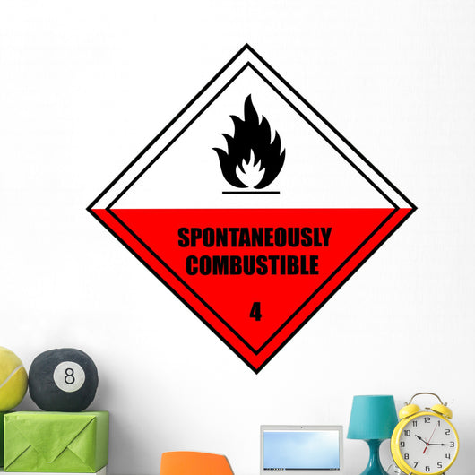 Chemical Sign - Spontaneous Combustion Diamond Wall Decal